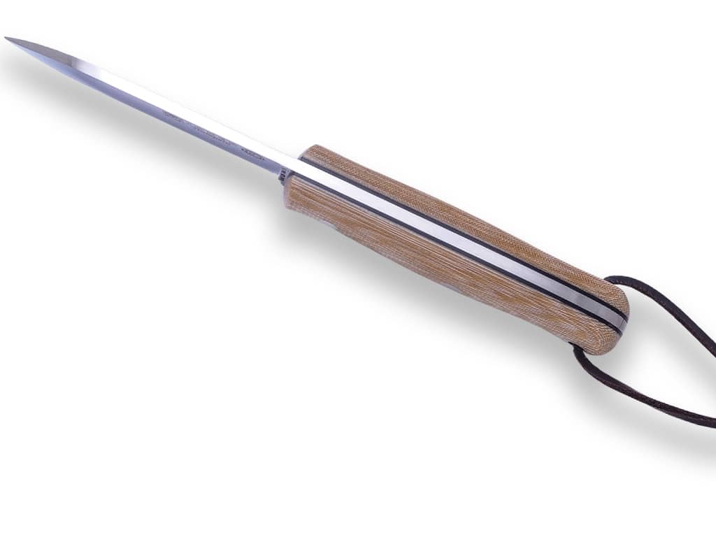 CUCHILLO BUSHCRAFT Y CAZA JOKER BS9 TRAMPERO. ACERO SANDVIK 14C28N, MANGO CANVAS MICARTA, HOJA 10 CM. CON FUNDA VAQUETILLA. - Espadas y Más