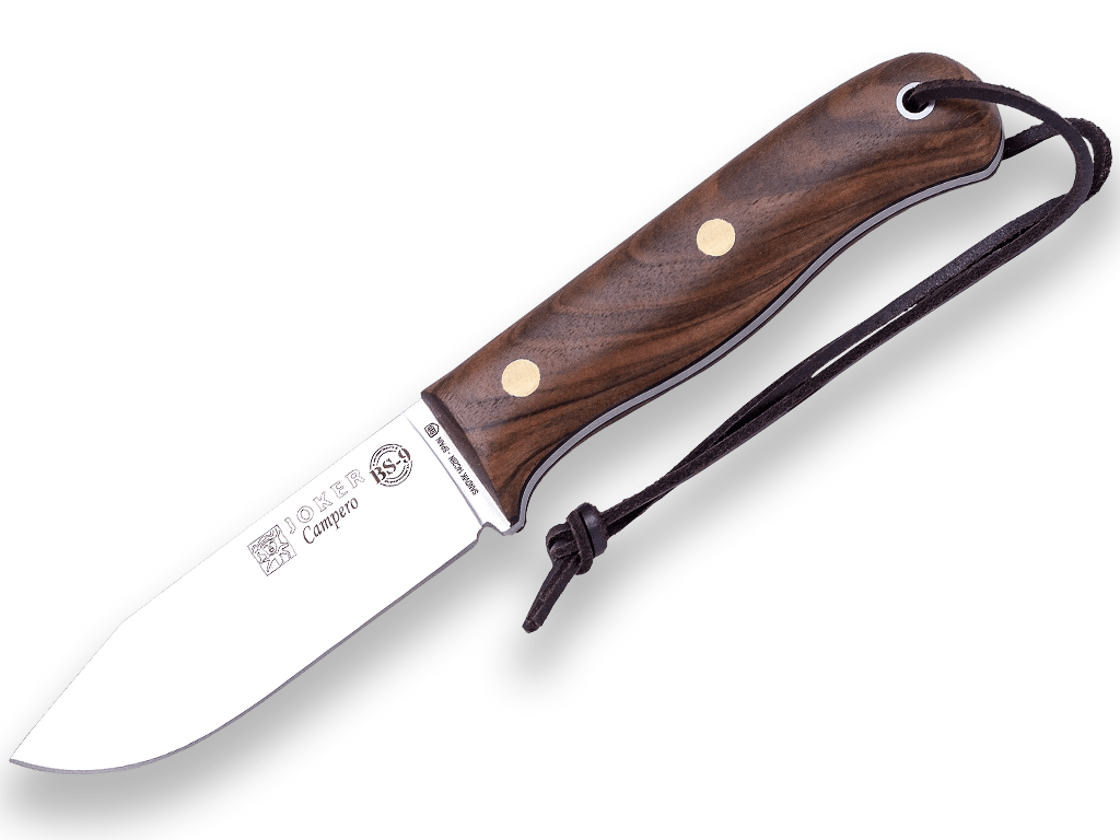 Imagen de Cuchillo Bushcraft Y Supervivencia Joker Bs9 Campero. Acero Sandvik 14C28N, Mango De Nogal, Hoja 10,5 Cm. Con Funda Vaquetilla. CN112 parte de nuestra colección en Espadas y más, sitio oficial.