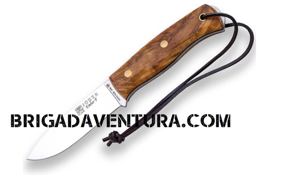 CUCHILLO BUSHCRAFT Y SUPERVIVENCIA JOKER EMBER FLAT CON CACHAS EN OLIVO CO123-P - Espadas y Más