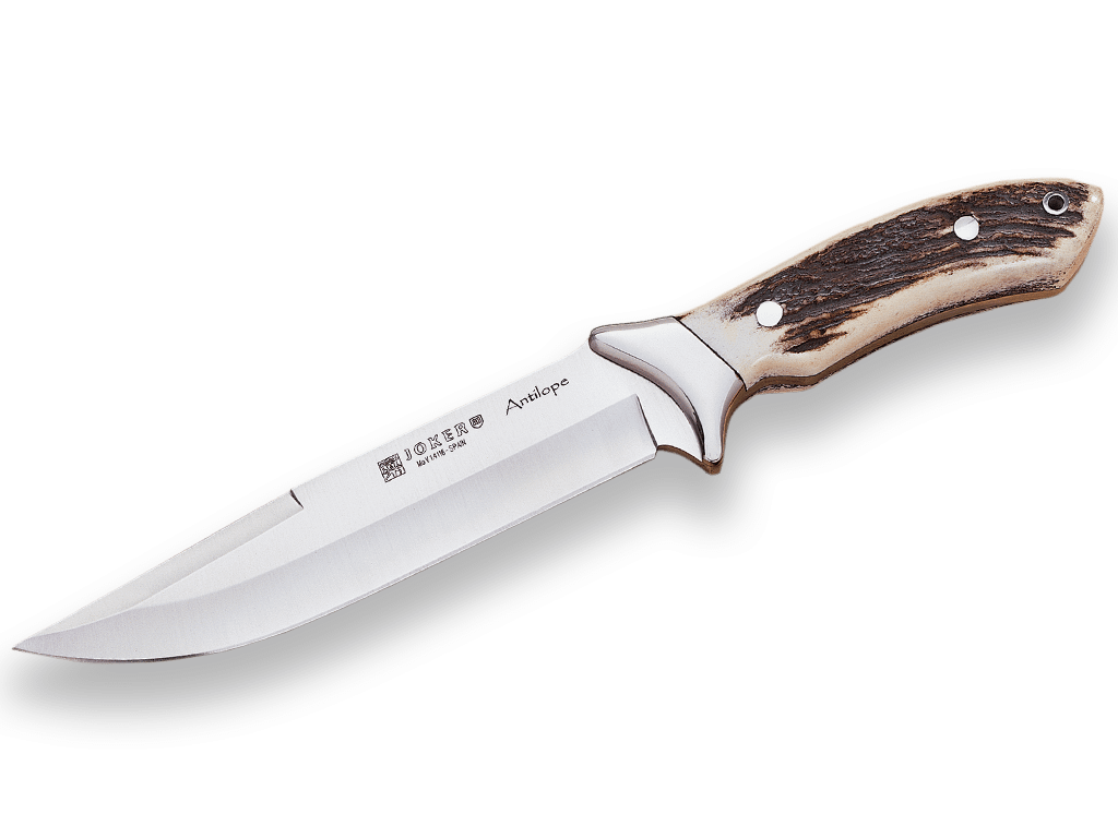 Imagen de Cuchillo De Caza Joker Antílope, Cachas Asta De Ciervo, Acero Inox. Funda De Cuero. CC02 parte de nuestra colección en Espadas y más, sitio oficial.