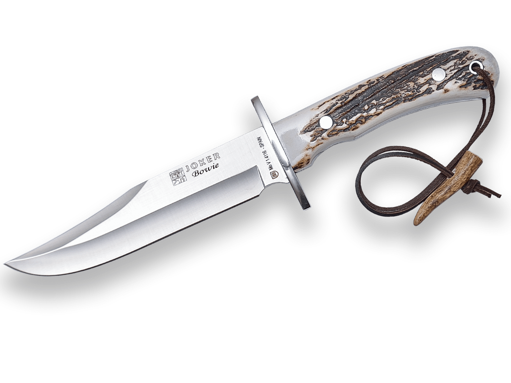 Imagen de Cuchillo De Caza Joker Bowie Con Puño De Ciervo Y Hoja De 16 Cm. CC96 parte de nuestra colección en Espadas y más, sitio oficial.