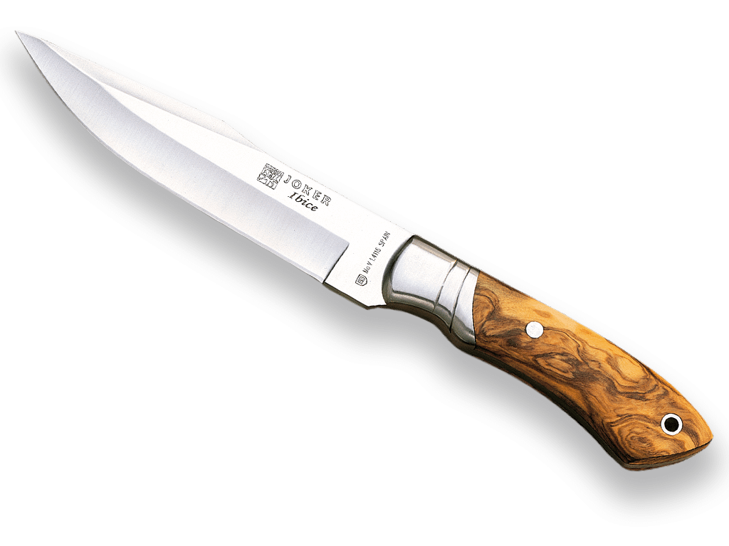 CUCHILLO DE CAZA JOKER IBICE, MANGO ASTA DE TORO Y HOJA DE 15 CM. FUNDA DE CUERO. CA03 - Espadas y Más