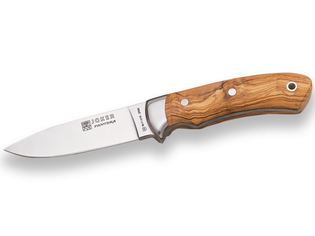 CUCHILLO DE MONTE ENTERIZO CON CACHAS EN MADERA DE OLIVO Y HOJA DE 12 CM. CO16 - Espadas y Más