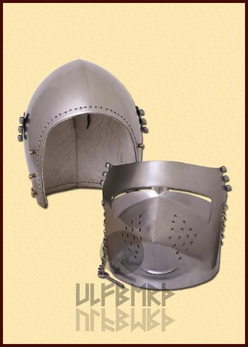 ULF-HM-03 Casco medieval Hundsgugel, 2 mm de acero - Espadas y Más