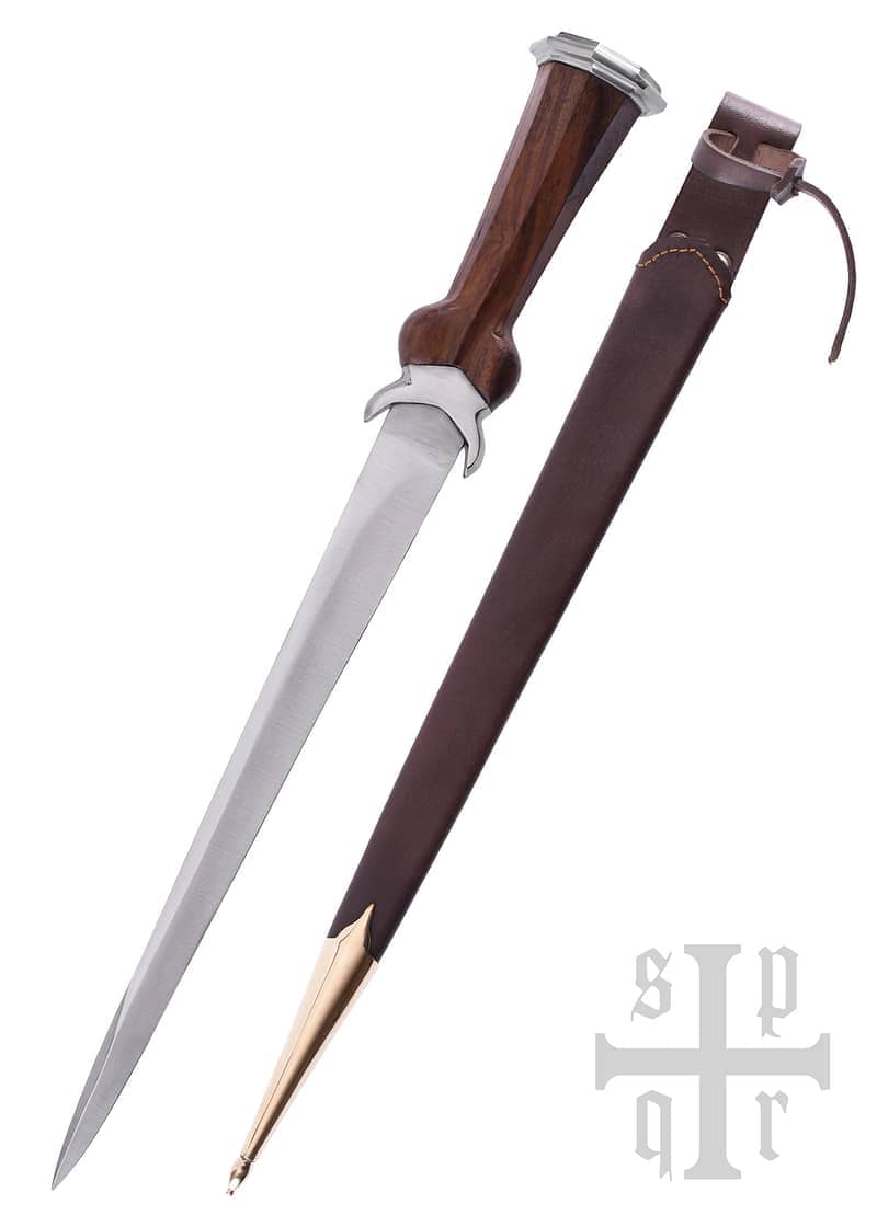 Imagen de Daga Bollock alemana con funda de cuero, siglo XV. 0264000254 parte de nuestra colección en Espadas y más, sitio oficial.