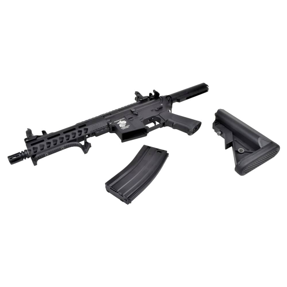 RIFLE ELECTRICO M4 8" METAL VERSIÓN NEGRO O TIERRA D|BOYS (7301M) - Espadas y Más