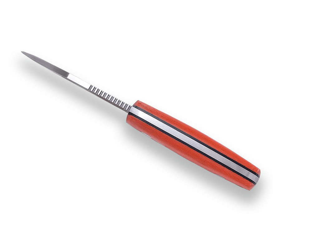 CUCHILLO BUSHCRAFT JOKER ERIZO TS1. CUCHILLO PARA CUELLO Y CINTURÓN. ACERO Bá–HLER N695. MANGO DE MICARTA, HOJA 7,5 CM. FUNDA DE CUERO. CN81 - Espadas y Más