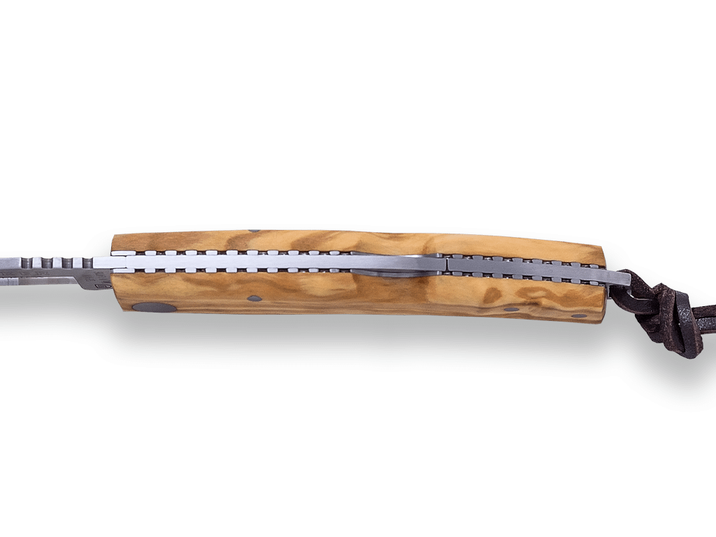 NAVAJA DEPORTIVA JOKER IBÉRICA ,CON BLOQUEO, CACHAS EN MADERA DE OLIVO, ACERO INOX MOVA 1.4116 Y HOJA DE 7,5 CM. - Espadas y Más