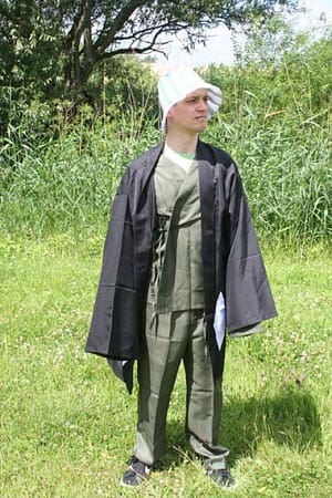 Imagen de Disfraz de cosplay para "Kisuke Urahara" de la serie "Bleach" parte de nuestra colección en Espadas y más, sitio oficial.