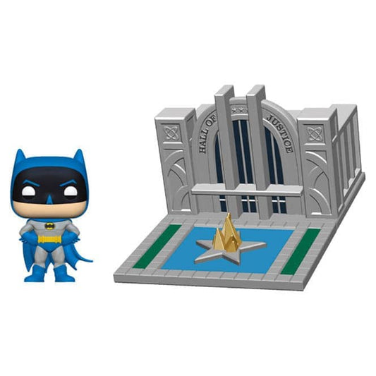 Figura POP DC Comics Batman 80th Hall of Justice with Batman - Espadas y Más