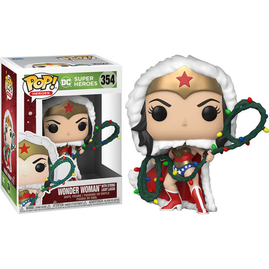 Figura POP DC Holiday Wonder Woman with Lights Lasso - Espadas y Más