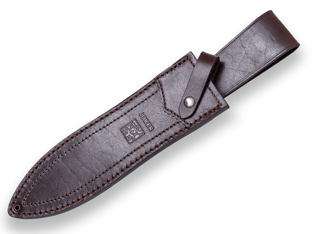 Imagen de Cuchillo De Remate Joker Jabalí, Puño En Asta Ciervo Y Hoja De Doble Filo De 25 Cm. Acero Mova 1.4116. Funda Vaquetilla. CC110 parte de nuestra colección en Espadas y más, sitio oficial.