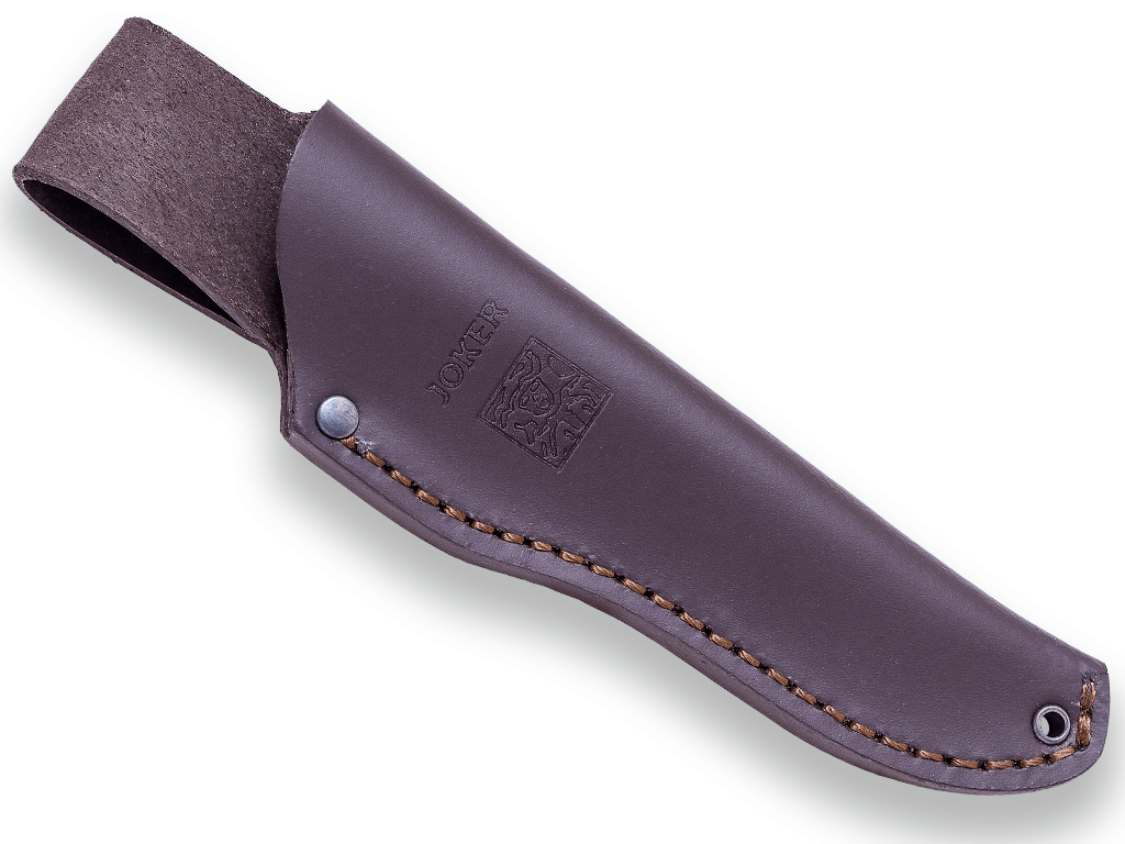 CUCHILLO DE CAZA JOKER FLECHA, PUÑO ASTA DE CIERVO, HOJA DE 10,5 CM. FUNDA DE CUERO CC106 - Espadas y Más