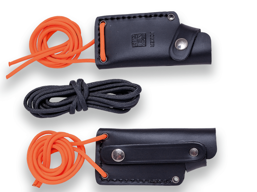 CUCHILLO BUSHCRAFT JOKER ERIZO TS1. CUCHILLO PARA CUELLO Y CINTURÓN. ACERO Bá–HLER N695. MANGO DE MICARTA, HOJA 7,5 CM. FUNDA DE CUERO. CM81 - Espadas y Más