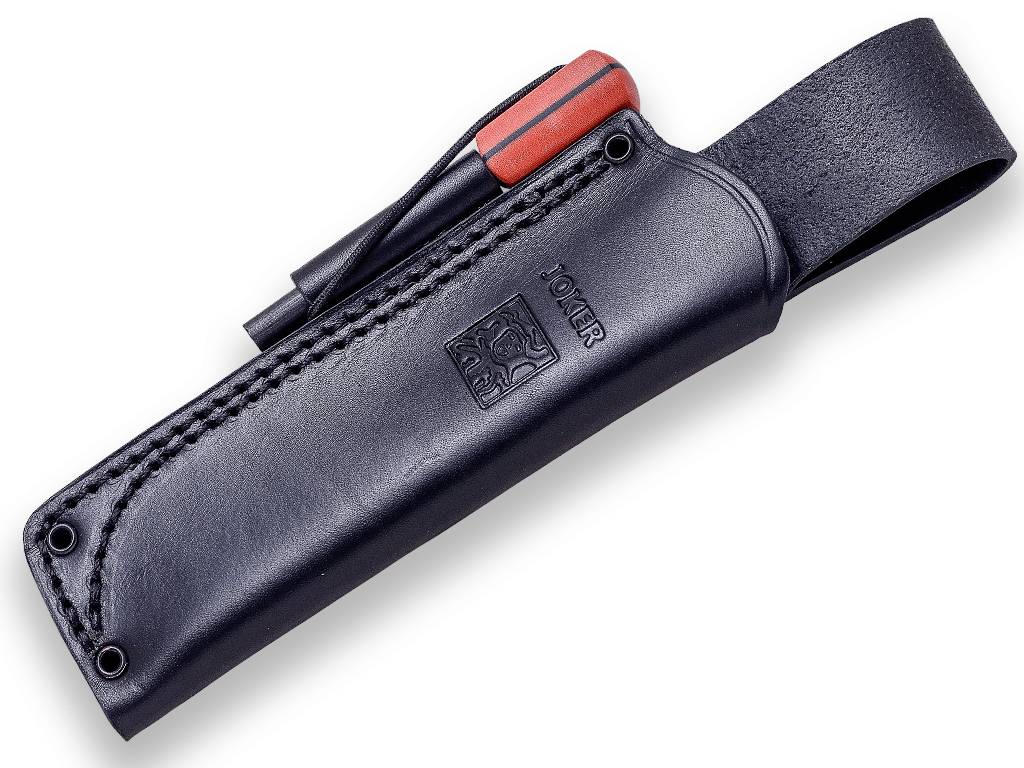 CUCHILLO BUSHCRAFT Y SUPERVIVENCIA JOKER BS9 LYNX. ACERO Bá–HLER N695, MANGO CANVAS MICARTA, HOJA 10,5 CM. FUNDA VAQUETILLA CON FERROCERIO INCLUIDA. CN111-P - Espadas y Más