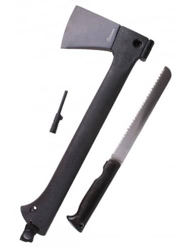 Hacha con pedernal y sierra - Espadas y Más