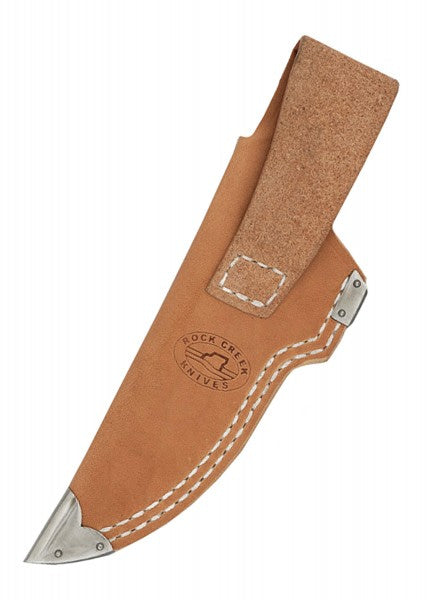 Cuchillo de caza Impala con hoja de punta colgante y mango laminar de cuero HN-KH2515 - Espadas y Más