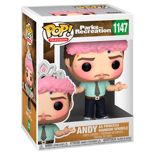 Imagen de Figura POP Parks and Rec Andy as Princess Rainbow Sparkle parte de nuestra colección en Espadas y más, sitio oficial.