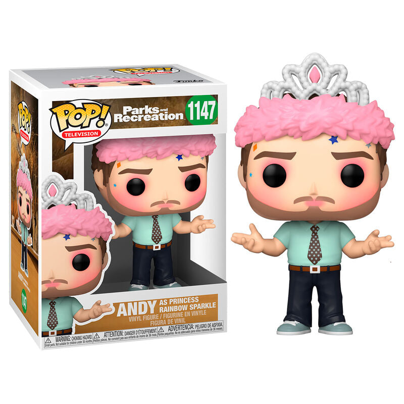 Imagen de Figura POP Parks and Rec Andy as Princess Rainbow Sparkle parte de nuestra colección en Espadas y más, sitio oficial.