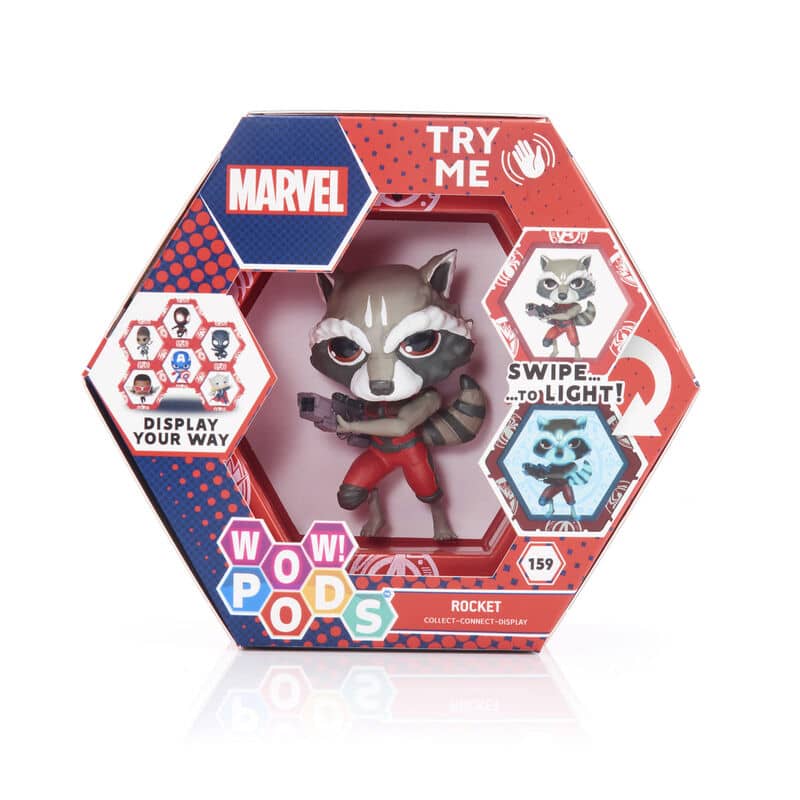 Figura led WOW! POD Rocket Raccoon Marvel - Espadas y Más