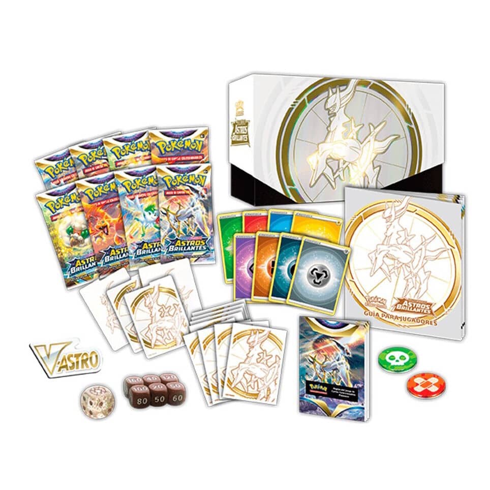 Caja Juego de Cartas Entrenador Elite Espada y Escudo Astros Brillantes Pokemon - Espadas y Más