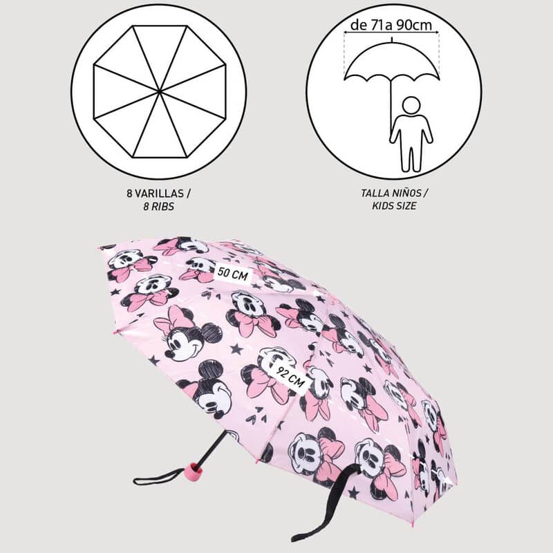Paraguas manual plegable Minnie Disney 50cm - Espadas y Más