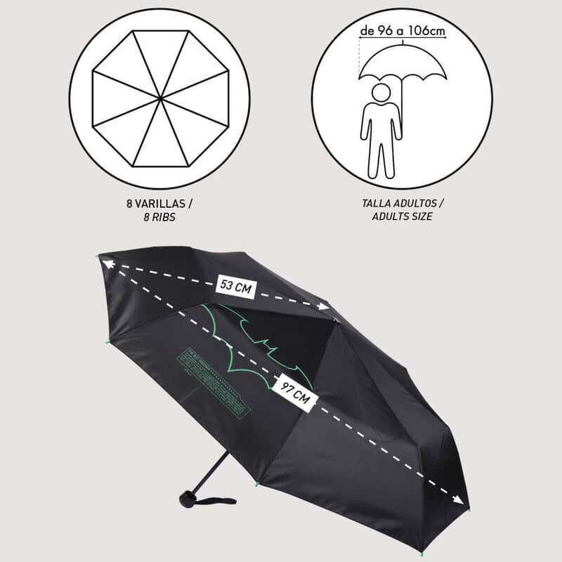 Paraguas manual plegable Batman DC Comics 53cm - Espadas y Más
