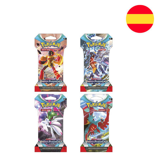 Imagenes del producto Sobre juego cartas coleccionables Brecha Paradojica Escarlata & Purpura Pokemon surtido español