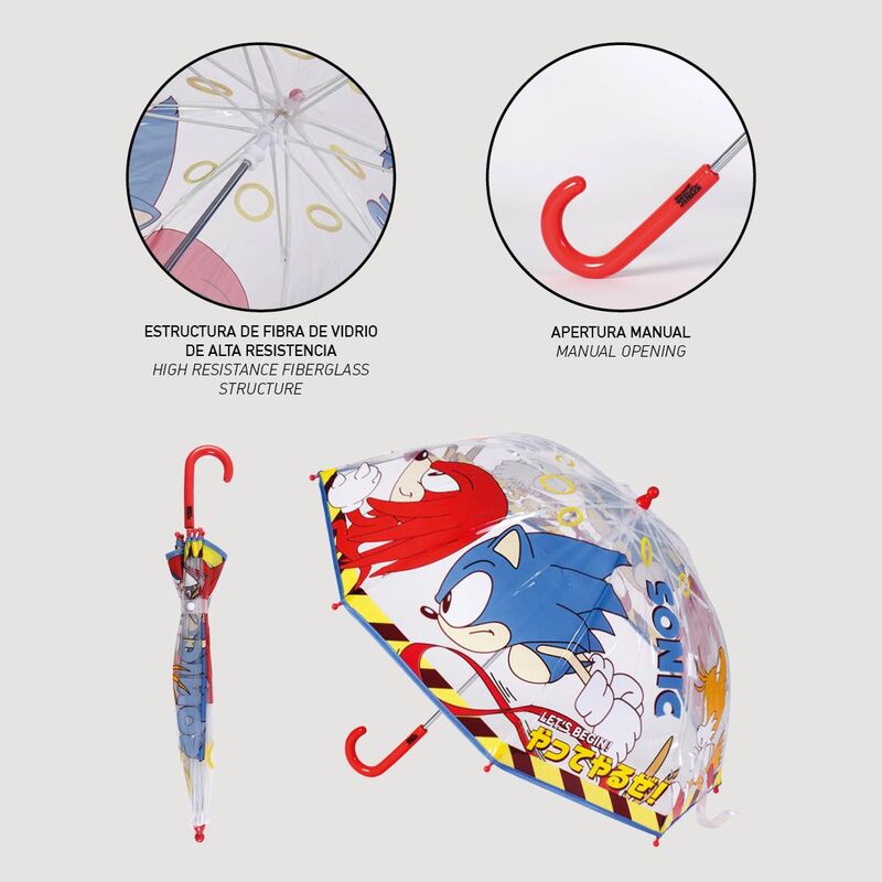 Paraguas manual burbuja Sonic The Hedgehog 45cm-1