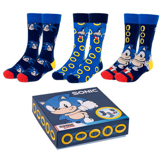 Imagenes del producto Set 3 calcetines Sonic the Hedgehog adulto