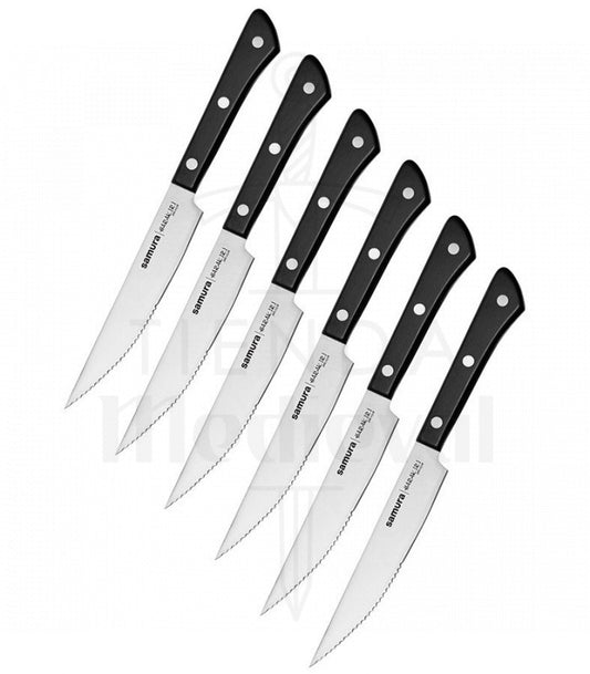 Juego de 6 cuchillos de carne Samura Harakiri TCSHR-0260B - Espadas y Más