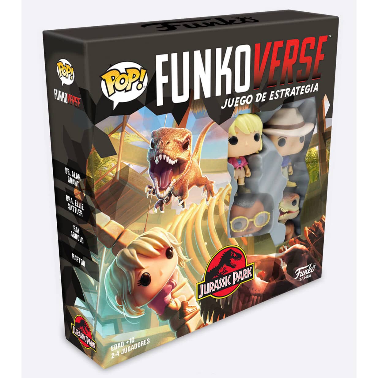 Imagen de Juego mesa POP Funkoverse Jurassic Park 4fig Español parte de nuestra colección en Espadas y más, sitio oficial.