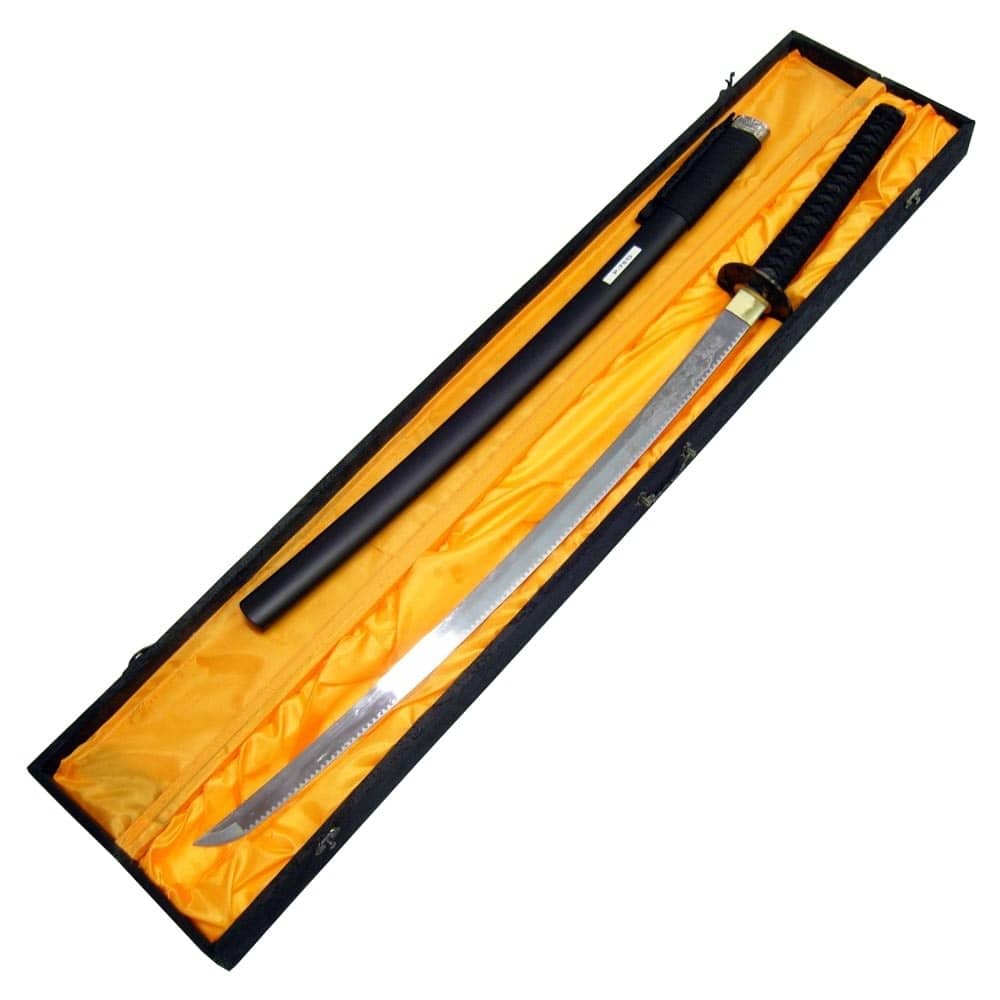 Imagen de Katana decorativa en Caja de madera de diferentes colores parte de nuestra colección en Espadas y más, sitio oficial.