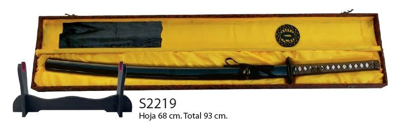 Imagen de katana funcional negra S2219 parte de nuestra colección en Espadas y más, sitio oficial.