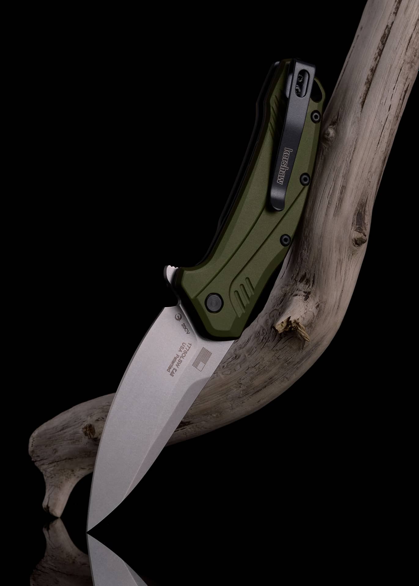 Navaja de bolsillo Kershaw Link Olive Aluminio KW-1776OLSW - Espadas y Más