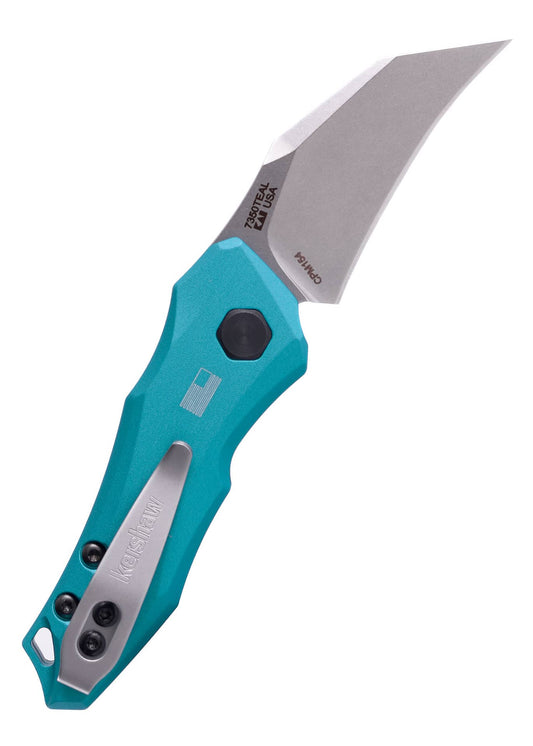 Navaja de bolsillo Kershaw Launch 10, navaja automática KW-7350TEAL - Espadas y Más