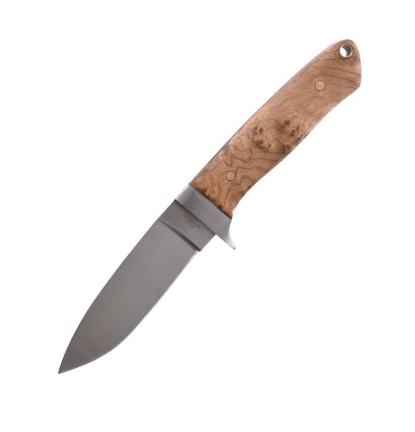 NAVAJA CON CACHAS EN ASTA DE TORO Y HOJA DE CARBONO DE 8 CM - Espadas y Más