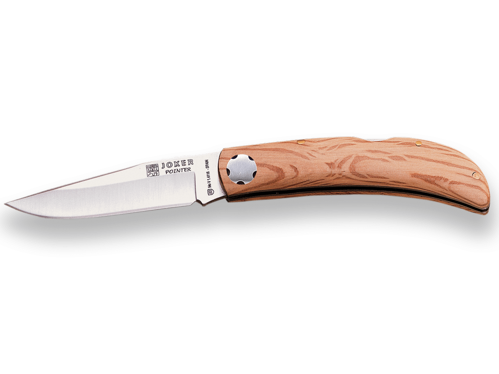 NAVAJA DE BLOQUEO CON CACHAS DE ENCINA Y HOJA DE 9 CM. NE66 - Espadas y Más