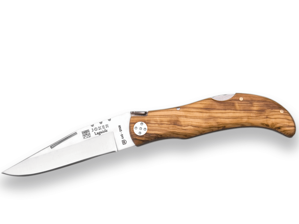 Imagen de NAVAJA DE CAZA LAGUIOLE CON CACHAS EN MADERA DE OLIVO Y HOJA 9.5 CM NO16 parte de nuestra colección en Espadas y más, sitio oficial.