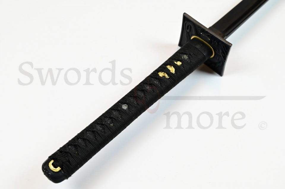 Imagen de Ninjato funcional afilado acero de damasco negro 11706 parte de nuestra colección en Espadas y más, sitio oficial.