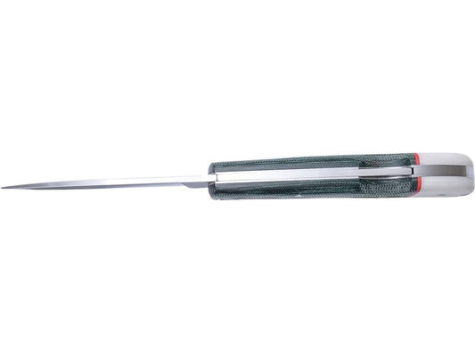 NAVAJA DEPOTIVA CON CACHAS DE MICARTA VERDE VIR/BLANCA H/8 CM - Espadas y Más