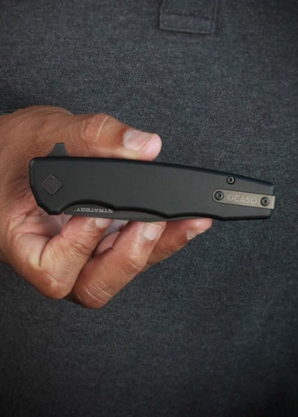 Cuchillo Estrategia, negro, aluminio Ocaso OC-29BAB - Espadas y Más