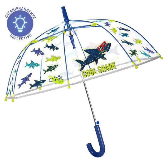 Paraguas automatico transparente Cool Shark 45cm - Espadas y Más