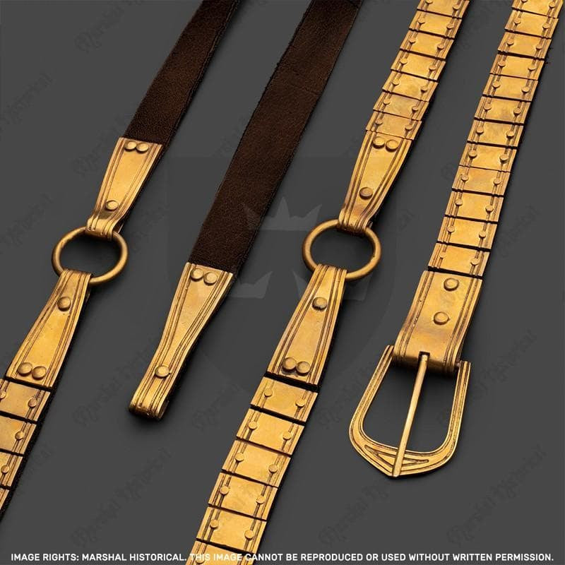 Cinturón Vikingo de placas - Latón - Espadas y Más