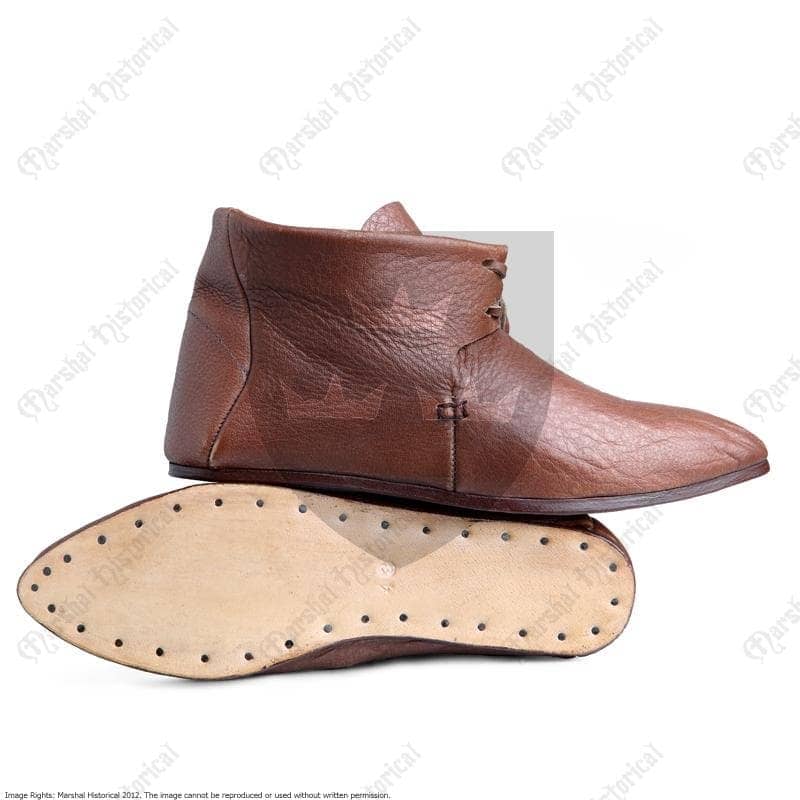 Botín con cordones Recreación medieval , Cuero Marrón - Espadas y Más