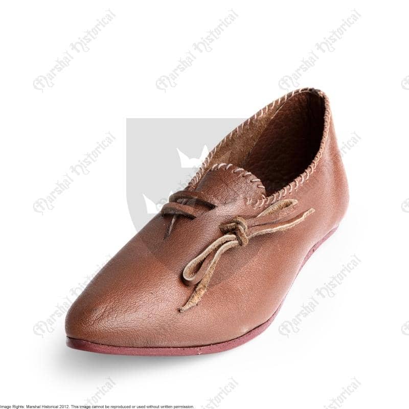 Zapato bajo Cuero Marrón, S. XIII - Espadas y Más