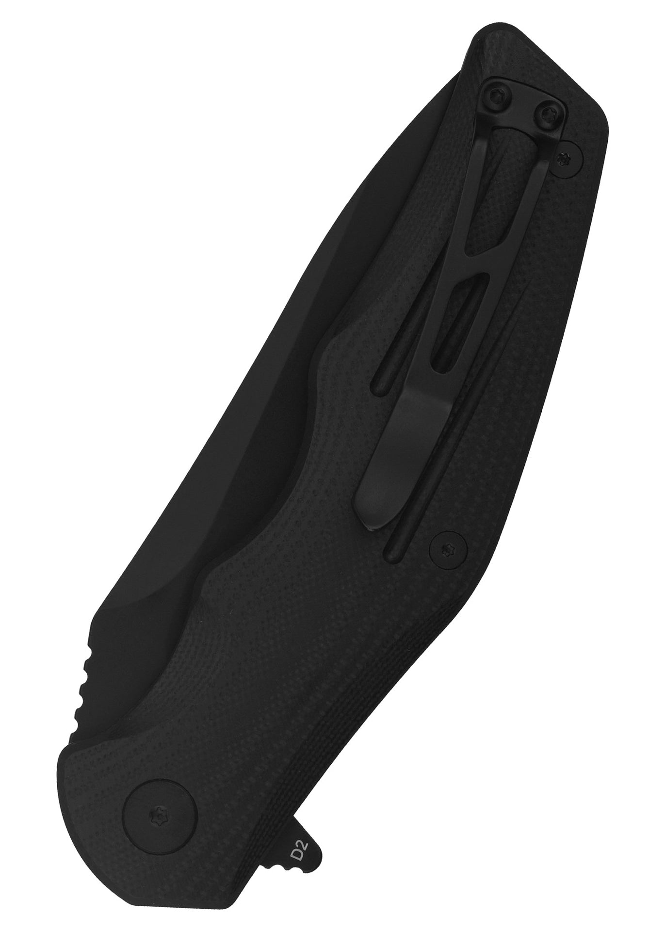 Navaja de bolsillo Pangolín, hoja negra, mango G10 negro QS105-C - Espadas y Más