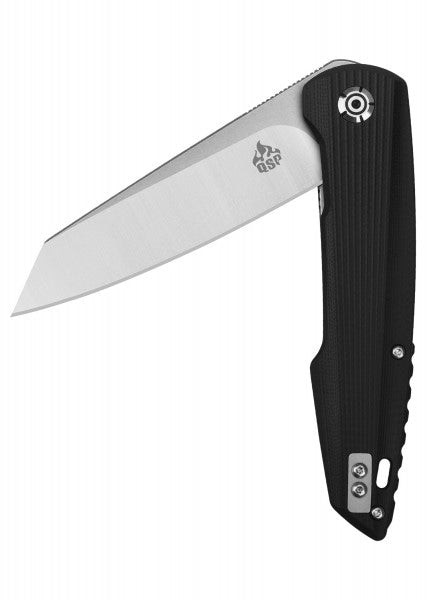 Navaja de bolsillo Fénix, hoja de satén lavada con piedra, mango G10 negro QS108-C - Espadas y Más