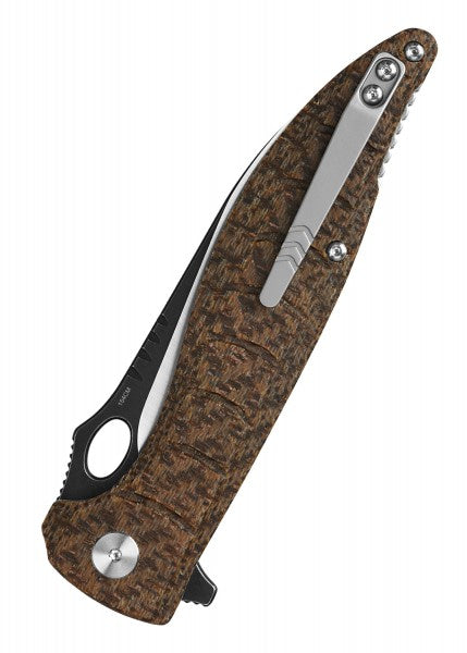 Navaja de bolsillo Langosta, piedra negra lavada - hoja de satén Varios QS117-A - Espadas y Más