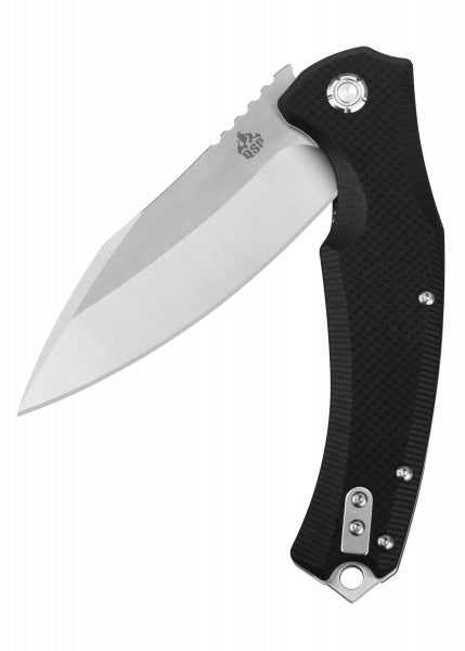 Navaja Snipe, hoja de satén, mango G10 negro QS121-C - Espadas y Más